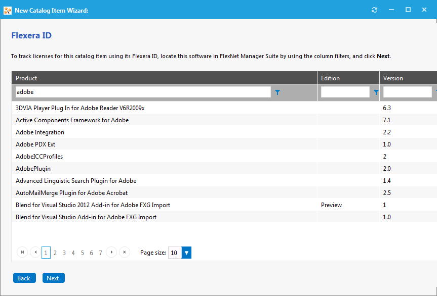 Flexera ID panel